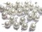 White Bead Charms - Beautiful White Glass Pearl Bead Dangles 8mm Bracelet Charms